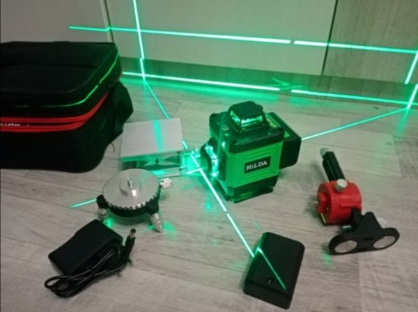 Лазерный уровень Helper 4D 16 лучей нивелир лазер отвес хилда